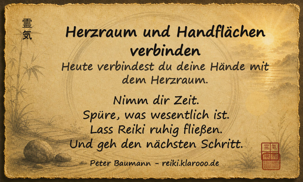 Tageskarte: Herzraum und Handflächen verbinden