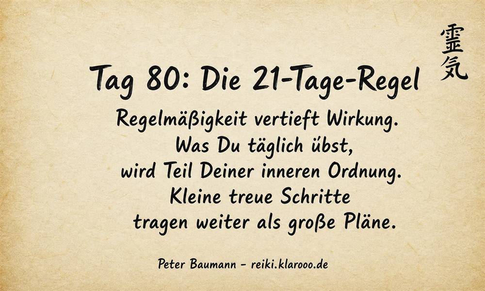 Tageskarte: Die 21-Tage-Regel