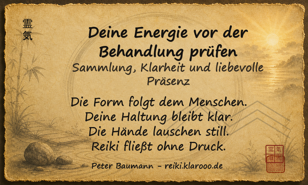 Tageskarte: Deine Energie vor der Reiki-Session prüfen