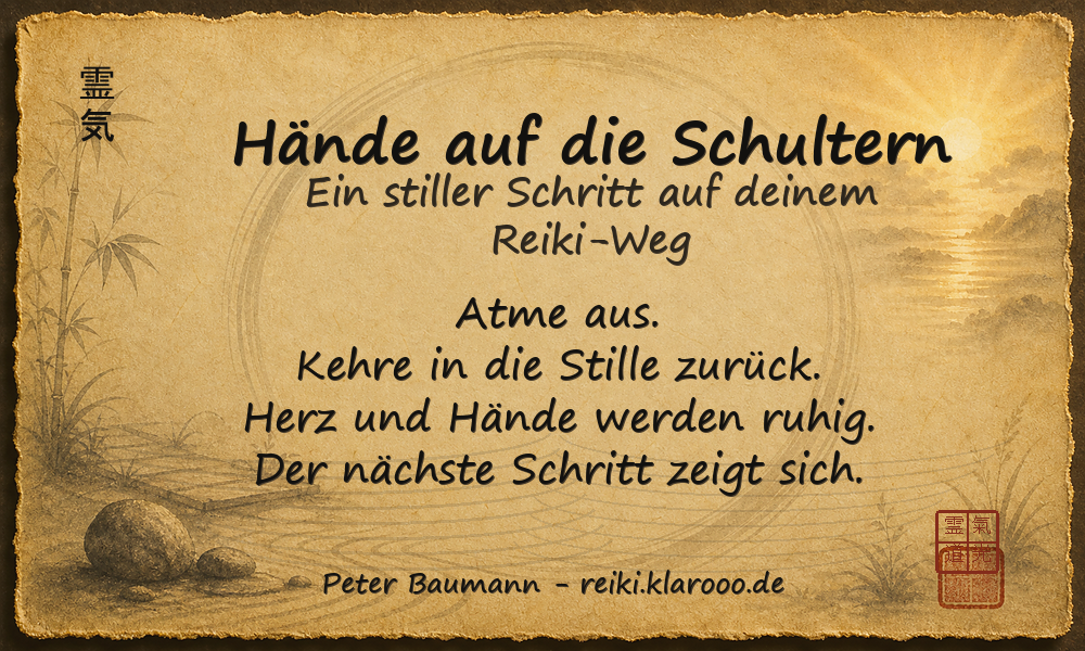 Tageskarte: Hände auf die Schultern