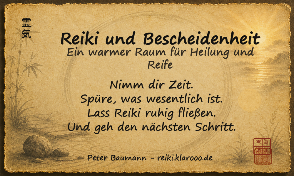 Tageskarte: Reiki und Bescheidenheit