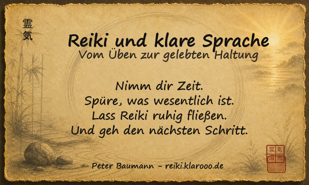 Tageskarte: Reiki und klare Sprache