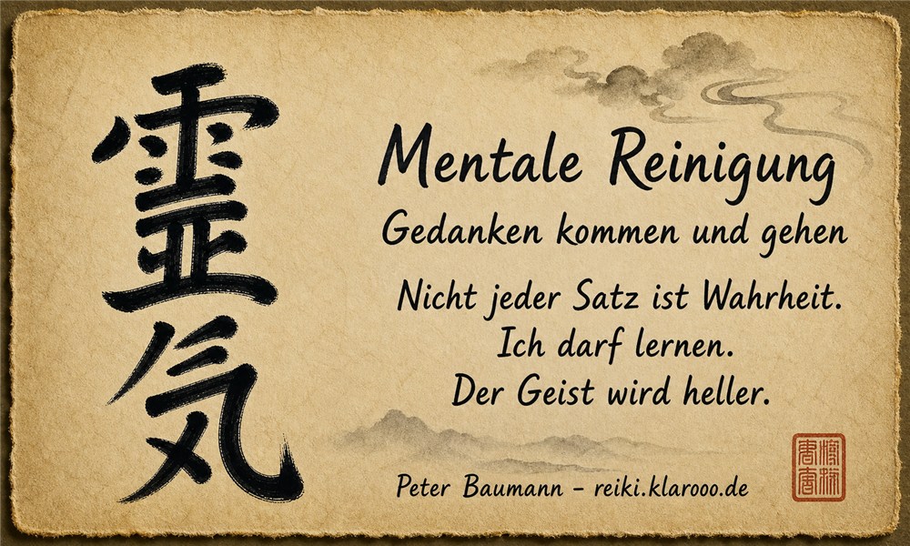 Tageskarte: Mentale Reinigung Gedanken kommen und gehen