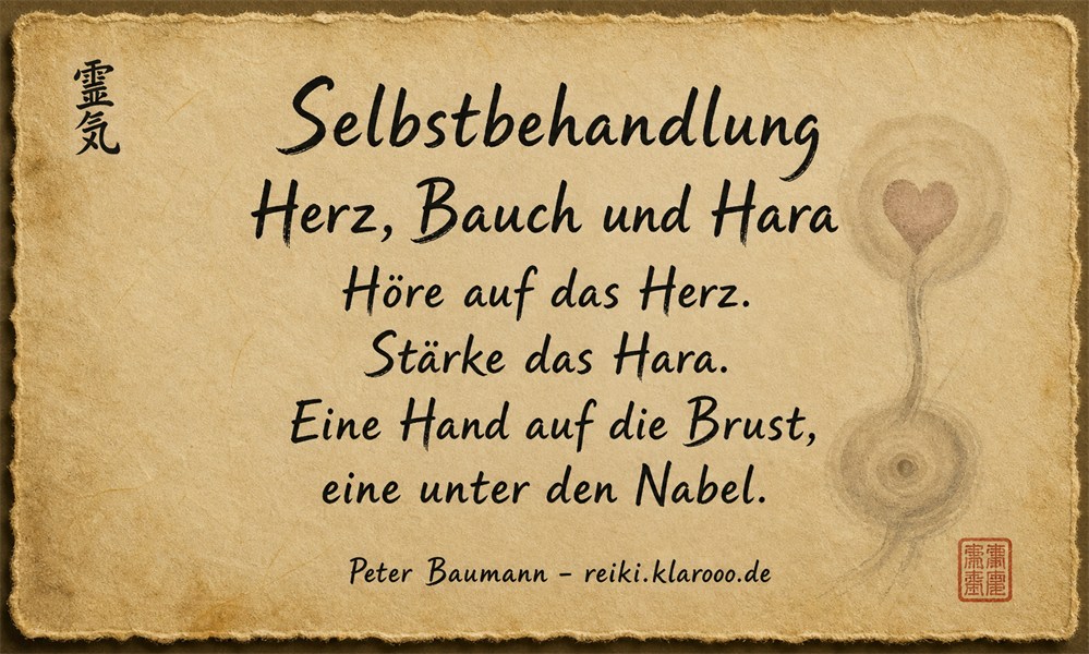 Tageskarte: Selbst-Reiki Herz, Bauch & Hara