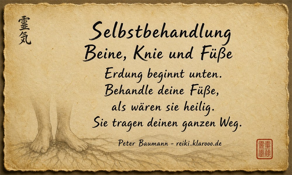 Tageskarte: Selbst-Reiki Beine, Knie & Füße