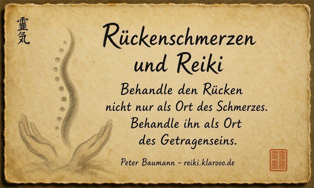 Tageskarte: Rückenschmerzen und Reiki