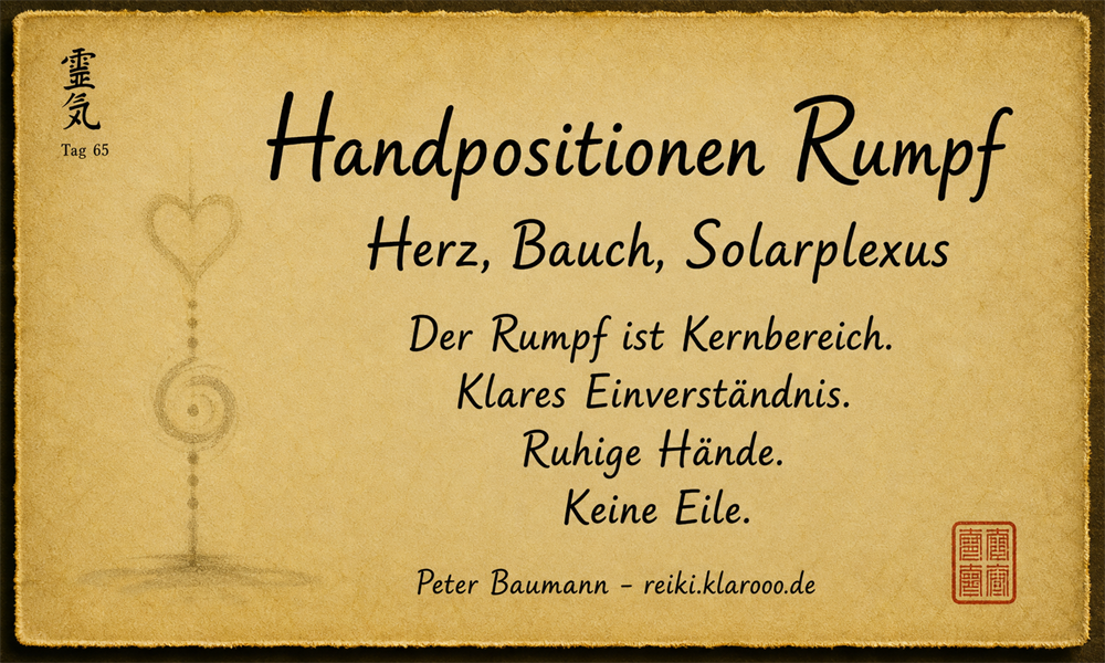 Tageskarte: Handpositionen Rumpf