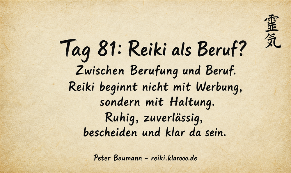 Tageskarte: Reiki als Beruf?
