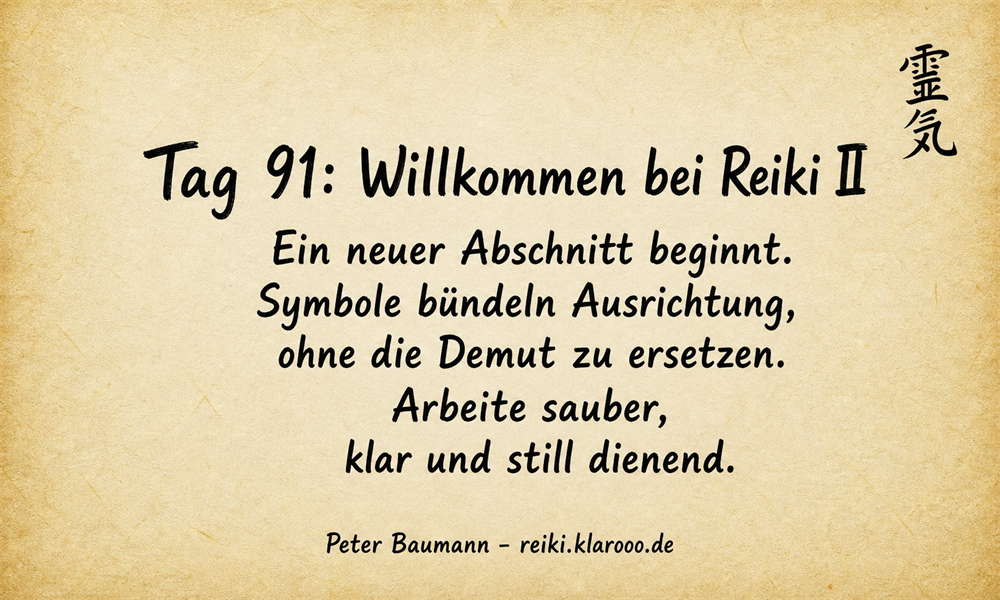 Tageskarte: Willkommen bei Reiki II
