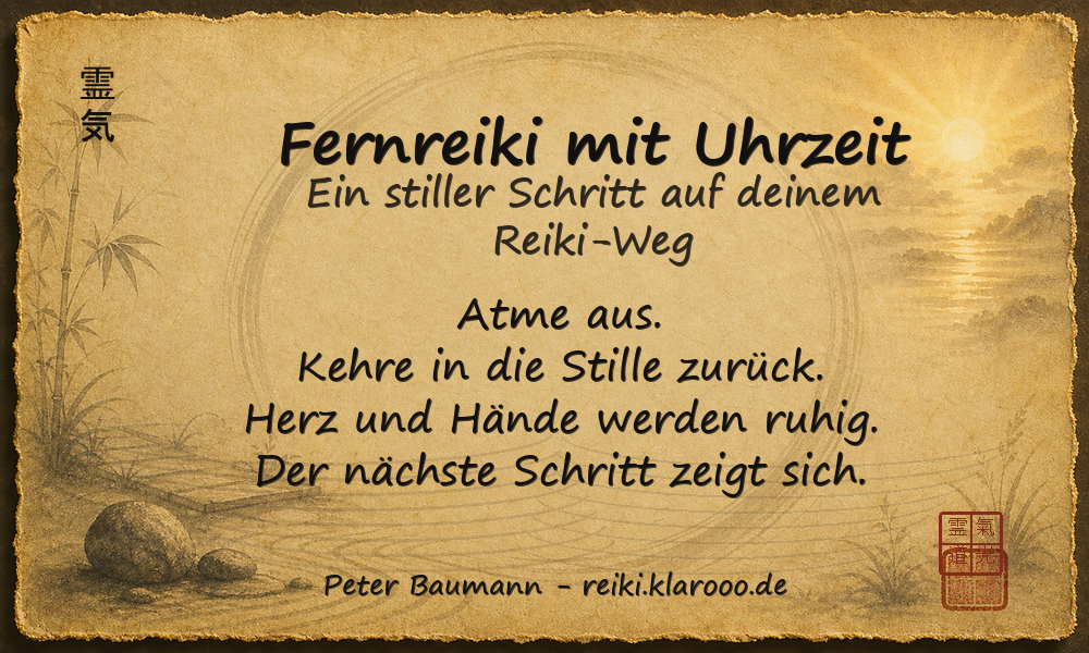 Tageskarte: Fernreiki mit Uhrzeit