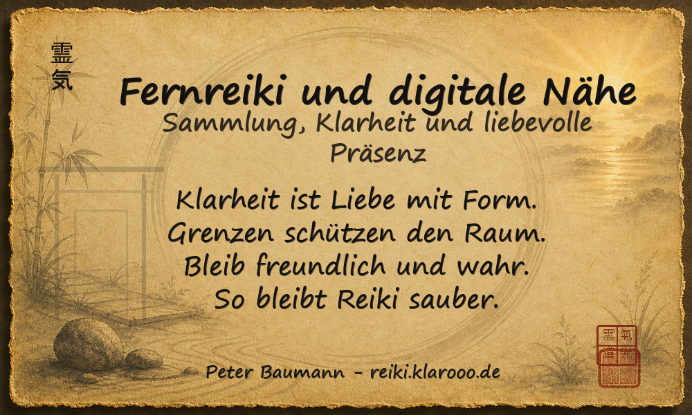 Tageskarte: Fernreiki und digitale Nähe