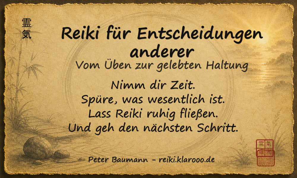 Tageskarte: Reiki für Entscheidungen anderer