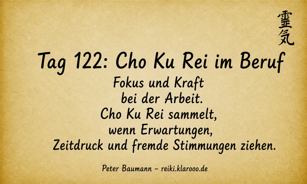 Tageskarte: Cho Ku Rei im Beruf