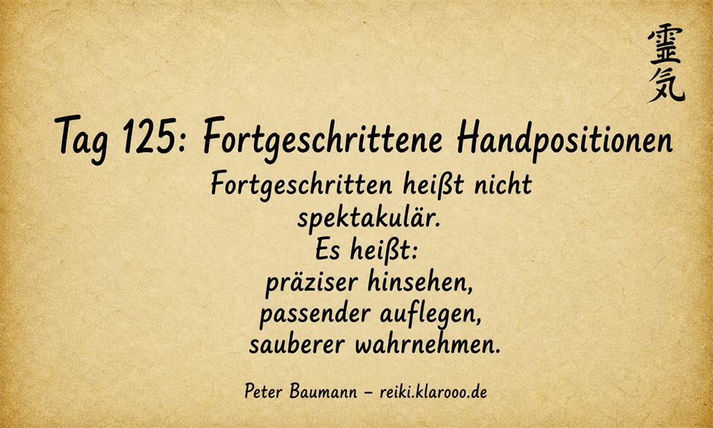 Tageskarte: Fortgeschrittene Handpositionen