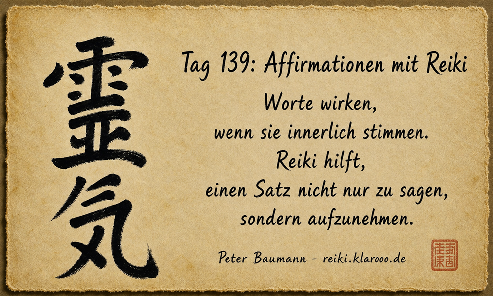 Tageskarte: Affirmationen mit Reiki