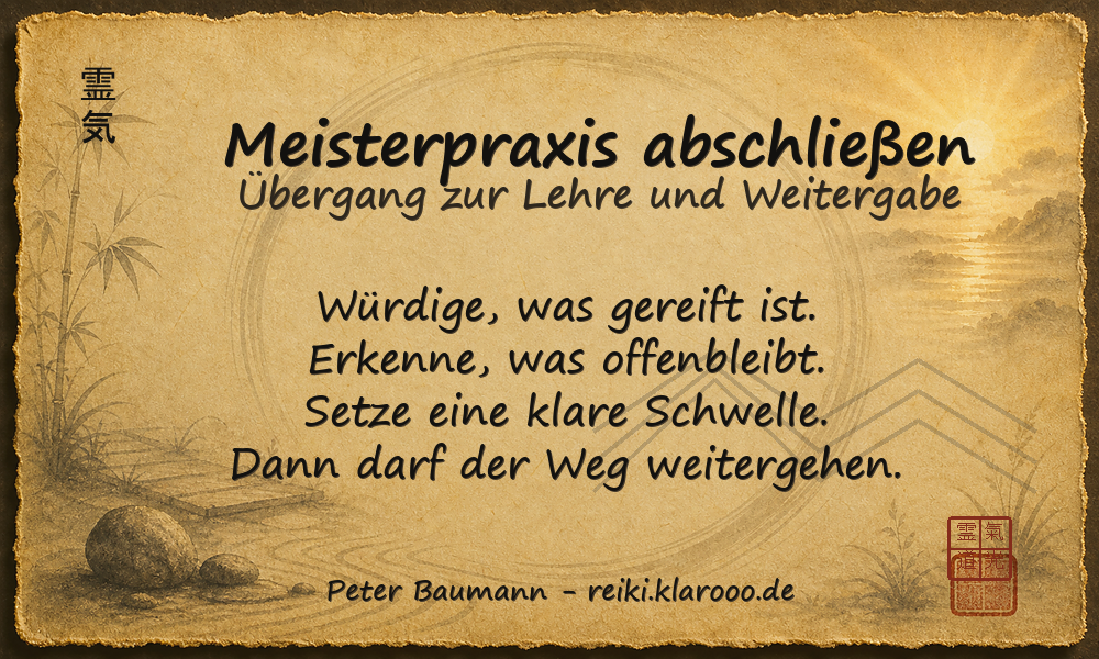 Tageskarte: Meisterpraxis abschließen