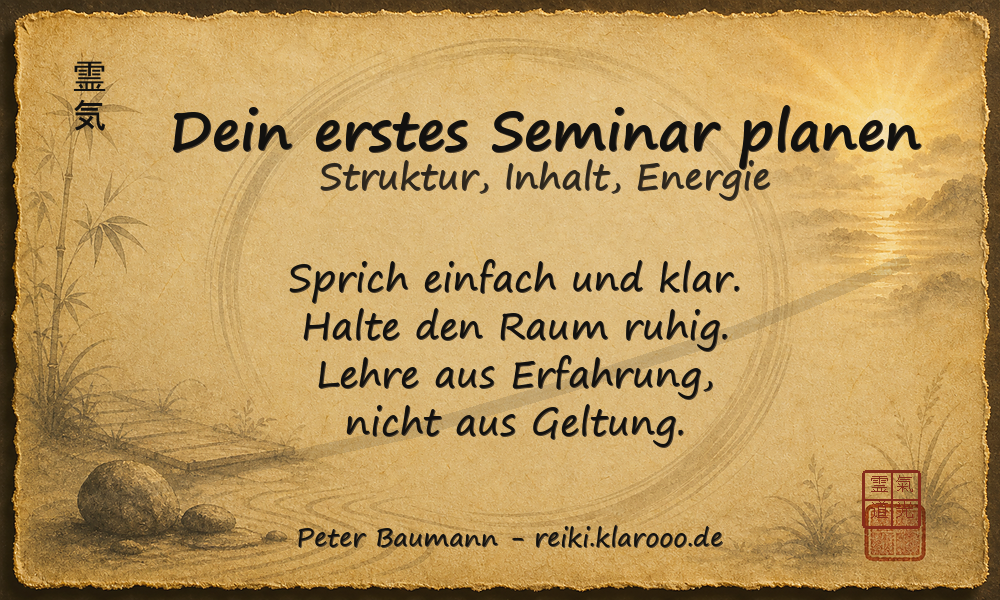 Tageskarte: Dein erstes Seminar planen