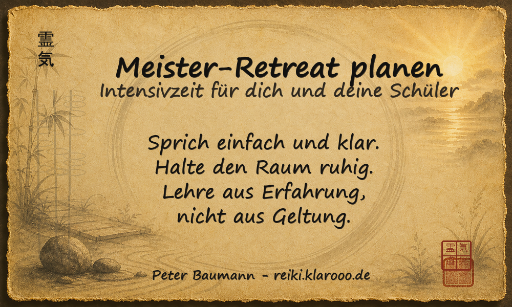 Tageskarte: Meister-Retreat planen